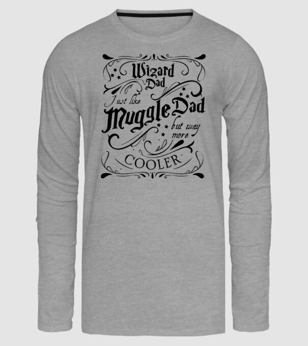 Wizard dad model gri pe tricou