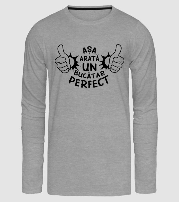 Așa arată un BUCĂTAR perfect model gri pe tricou