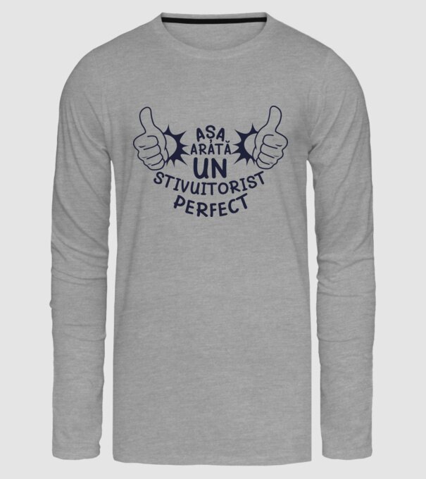 Așa arată un STIVUITORIST perfect model gri pe tricou