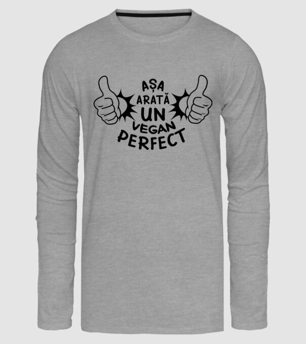 Așa arată un VEGAN perfect model gri pe tricou