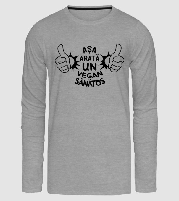 Așa arată un VEGAN sănătos model gri pe tricou
