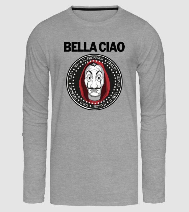 bella ciao stroke model gri pe tricou