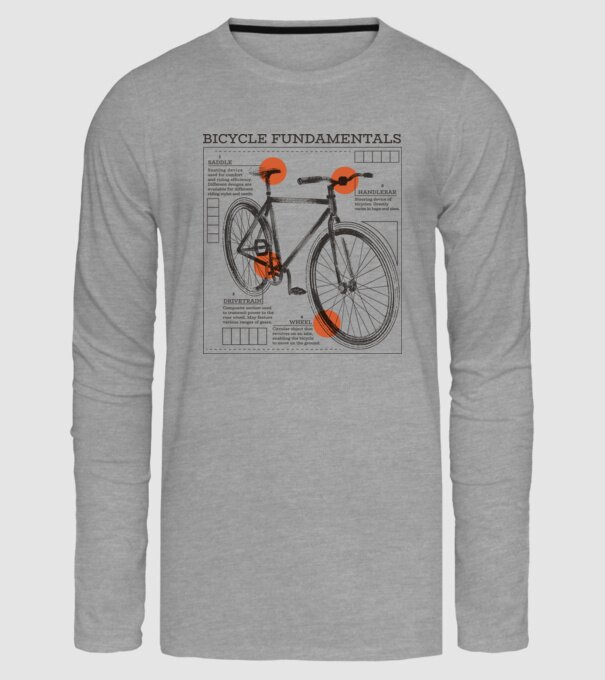 Bicycle fundamentals model gri pe tricou