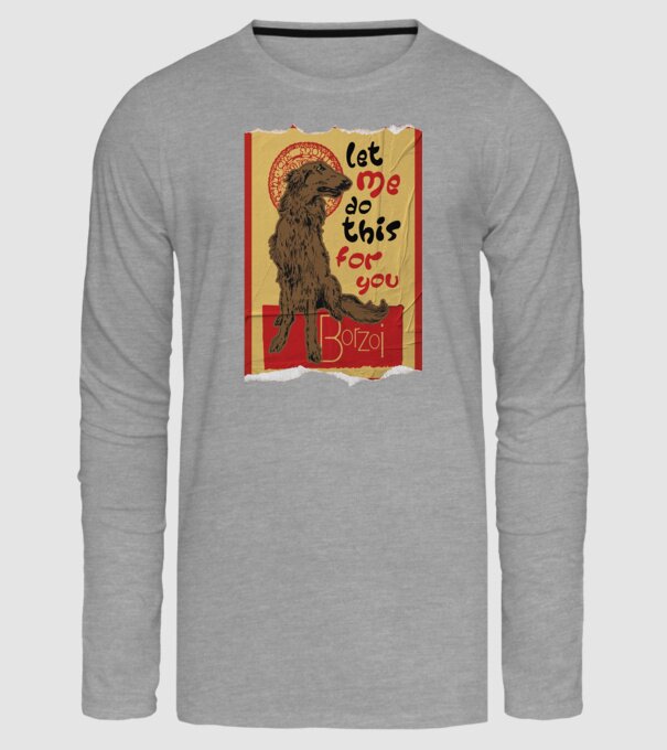 BORZOI retro poster chat noir poster texture model gri pe tricou
