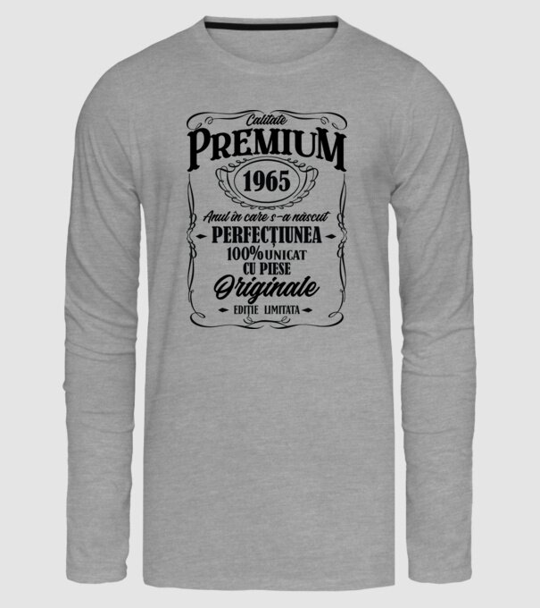 calitate premium -1965 - anul în care s-a născut - perfecțiunea - 100% unicat, cu piese originale, ediție limitată model gri pe tricou