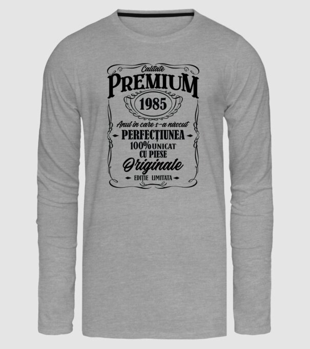 calitate premium -1985 - anul în care s-a născut - perfecțiunea - 100% unicat, cu piese originale, ediție limitată model gri pe tricou