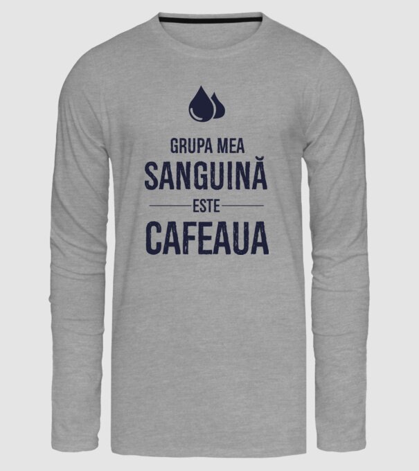 Grupa mea sanguină este cafeaua model gri pe tricou