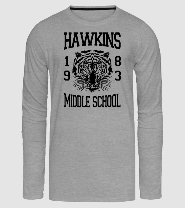 hawkins middle school 83 model gri pe tricou
