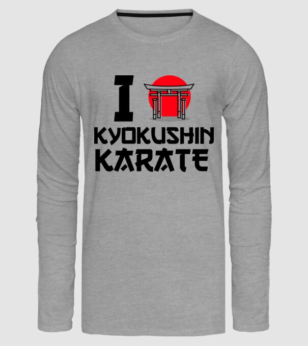 I love Kyokushin Karate model gri pe tricou