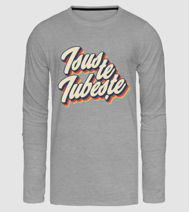 Isus te iubește model gri pe tricou