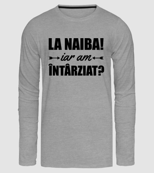 La naiba! Iar am întârziat? model gri pe tricou