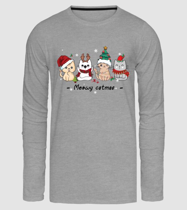 Meowy catmas 2 model gri pe tricou