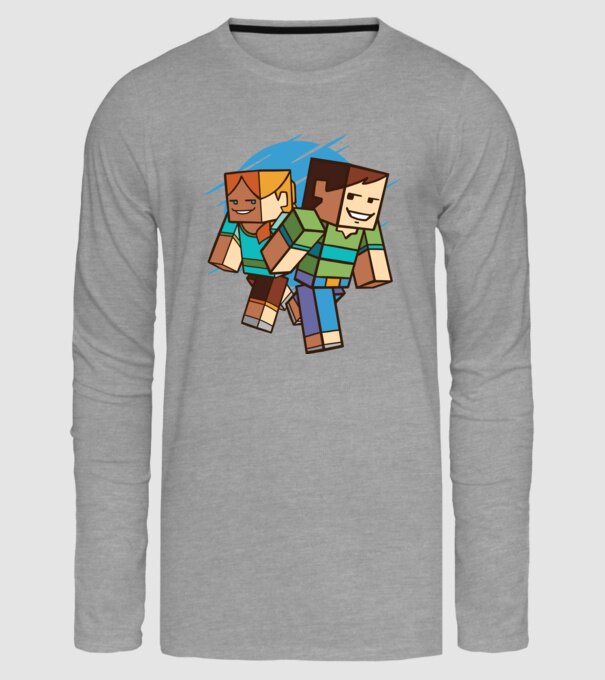 Minecraft model gri pe tricou