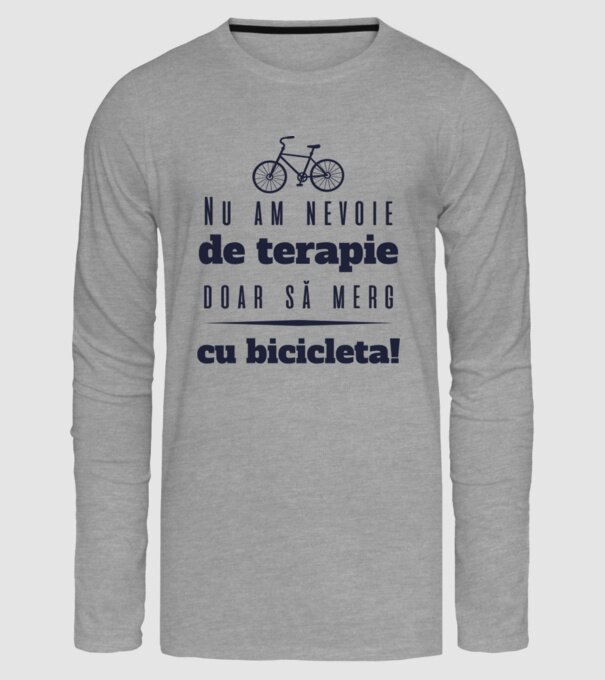 nu am nevoie de terapie, doar să merg cu bicicleta model gri pe tricou