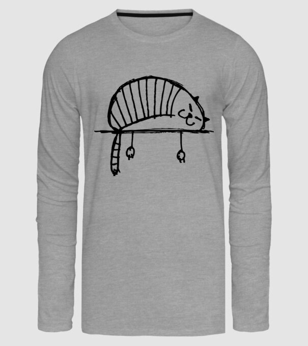pisică model gri pe tricou