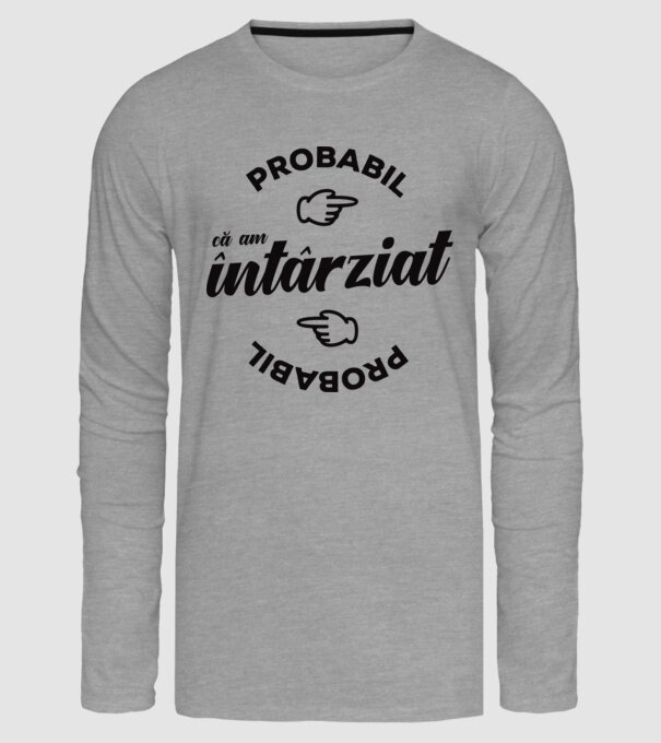 Probabil că am întârziat model gri pe tricou