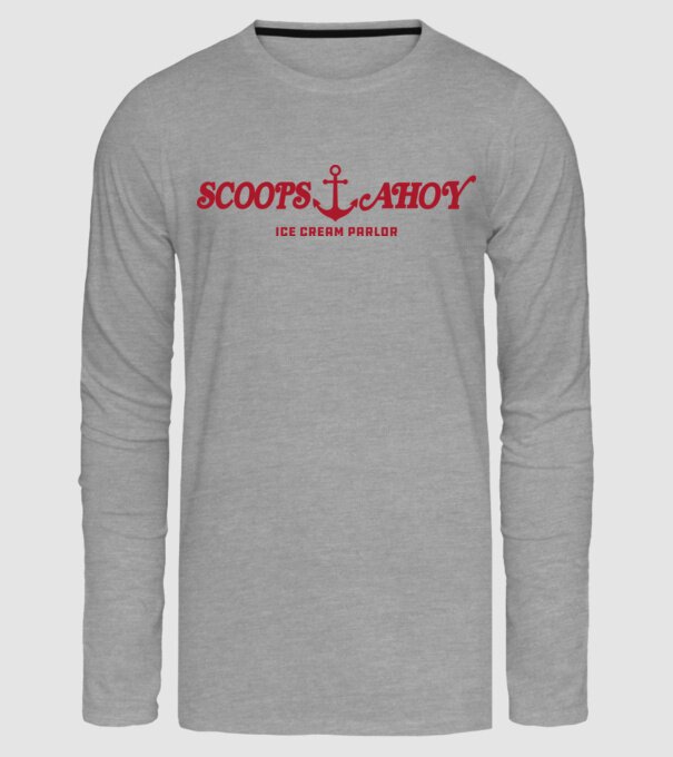scoops and ahoy stranger things model gri pe tricou