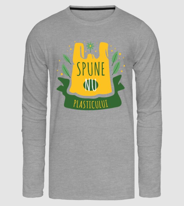 spune nu plasticului model gri pe tricou