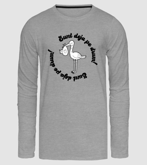 Sunt deja pe drum model gri pe tricou