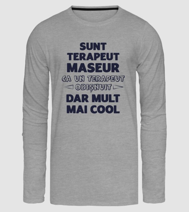 sunt terapeut maseur, ca un terapeut obișnuit, dar mult mai cool model gri pe tricou