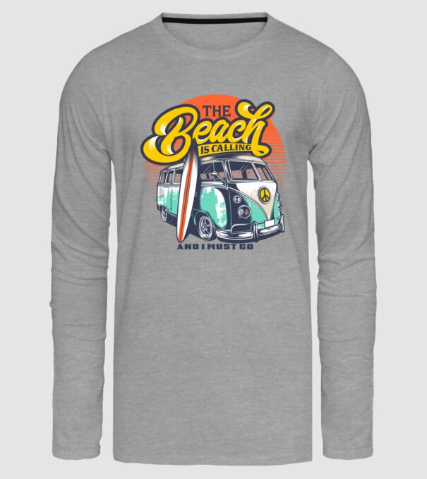 The Beach is Calling model gri pe tricou
