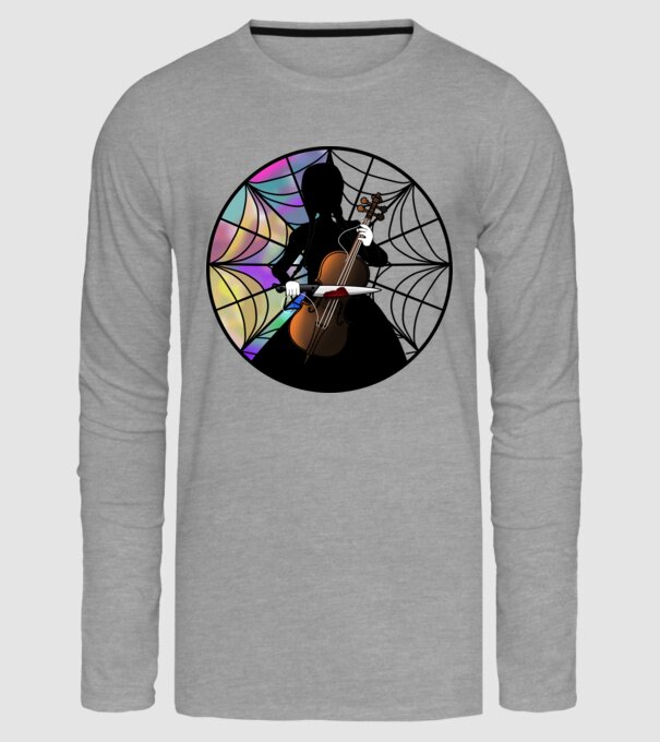 Wednesday Addams Cello - Enid room model gri pe tricou