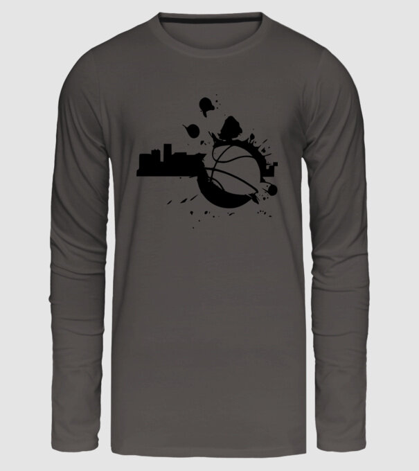 basket-1sz model gri închis pe tricou