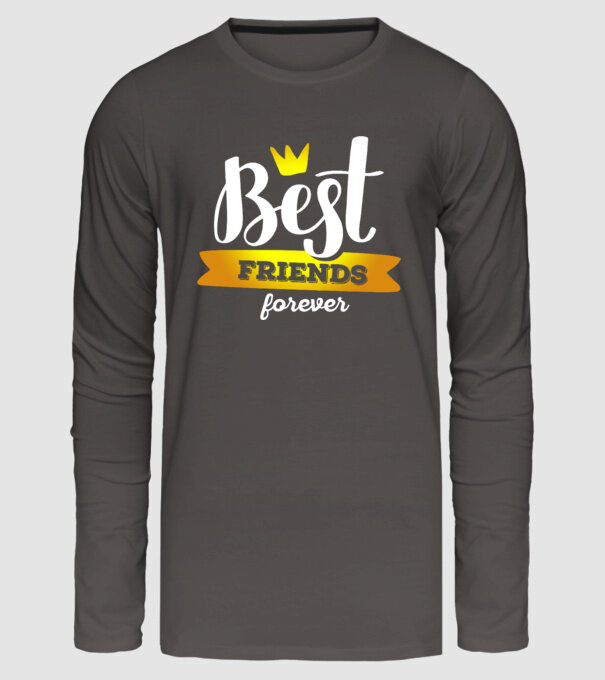 Best friends forever model gri închis pe tricou
