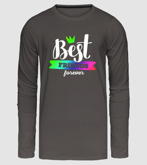 Best friends forever model gri închis pe tricou