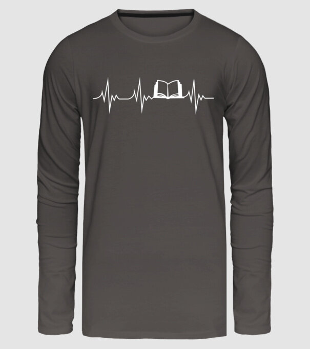 book ekg model gri închis pe tricou