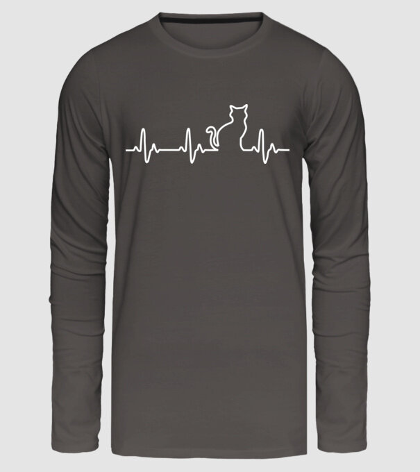cat ekg model gri închis pe tricou