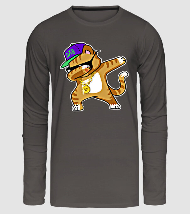 Cool Cat DAB model gri închis pe tricou