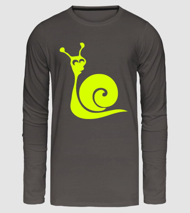 Snail model gri închis pe tricou