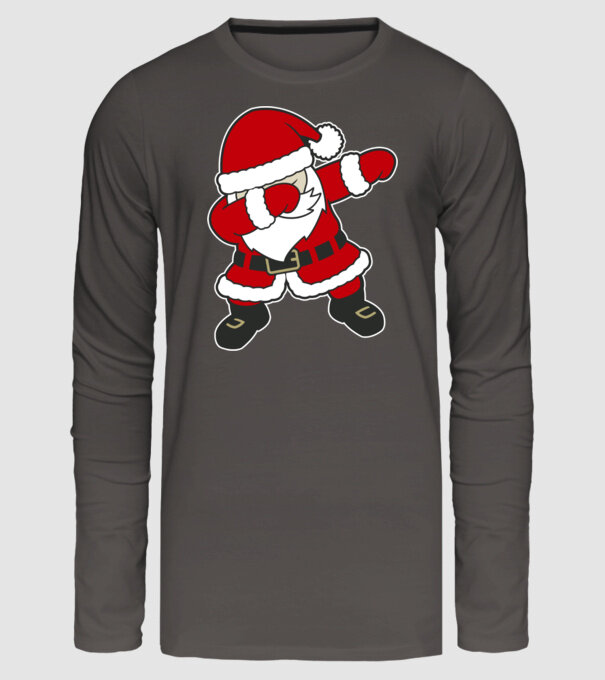 Dabbing Santa model gri închis pe tricou
