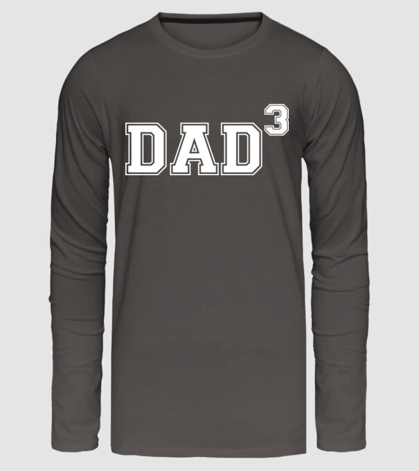 Dad for three model gri închis pe tricou