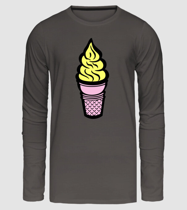 Înghețată model gri închis pe tricou