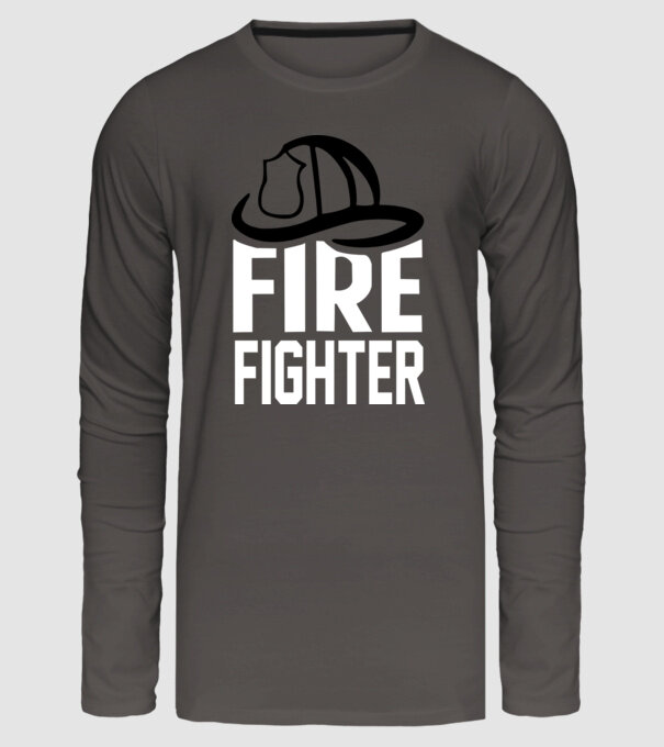 Fire fighter model gri închis pe tricou