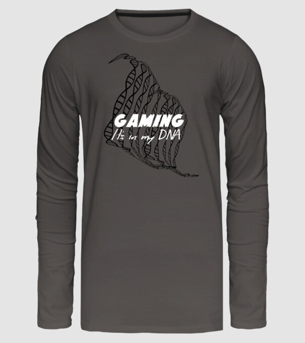 Gamer DNA model gri închis pe tricou