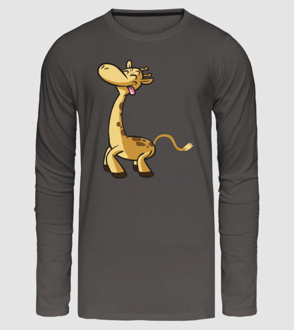 Giraffe model gri închis pe tricou