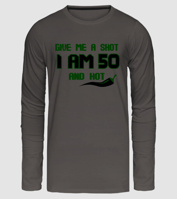 Give me a shot - 60 model gri închis pe tricou