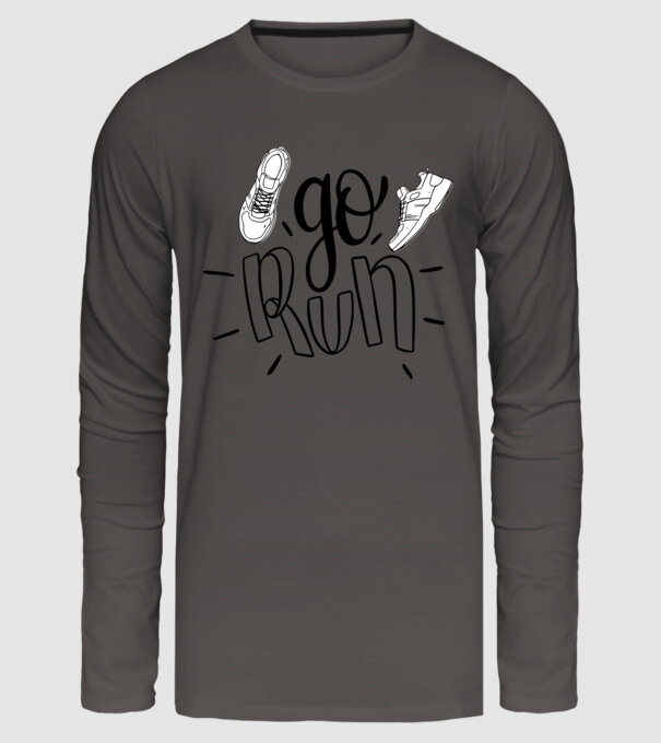 Go run 2c model gri închis pe tricou