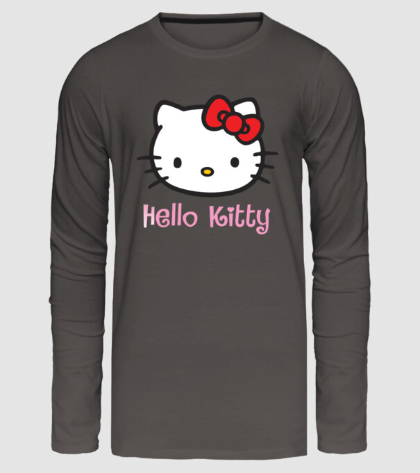 Hello Kitty model gri închis pe tricou