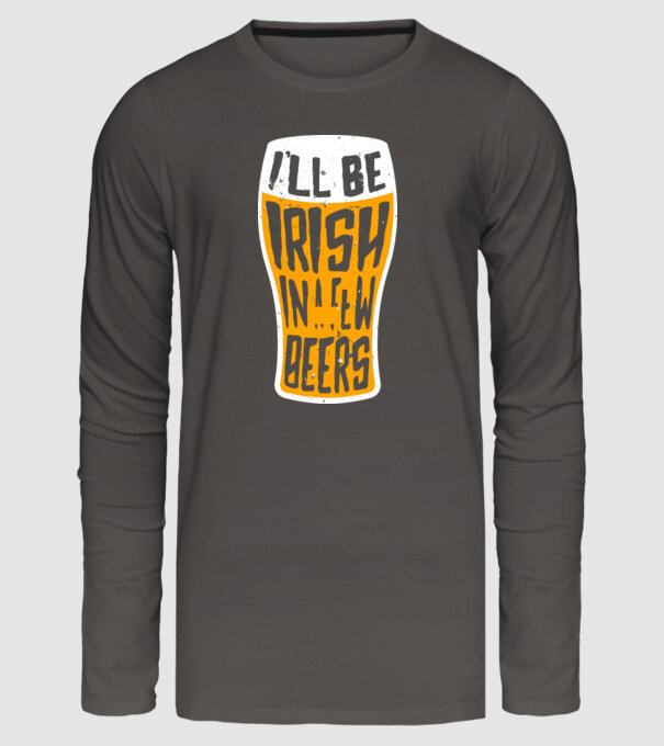 Irish in a few beer model gri închis pe tricou