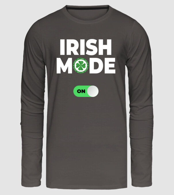 Irish mode on! model gri închis pe tricou