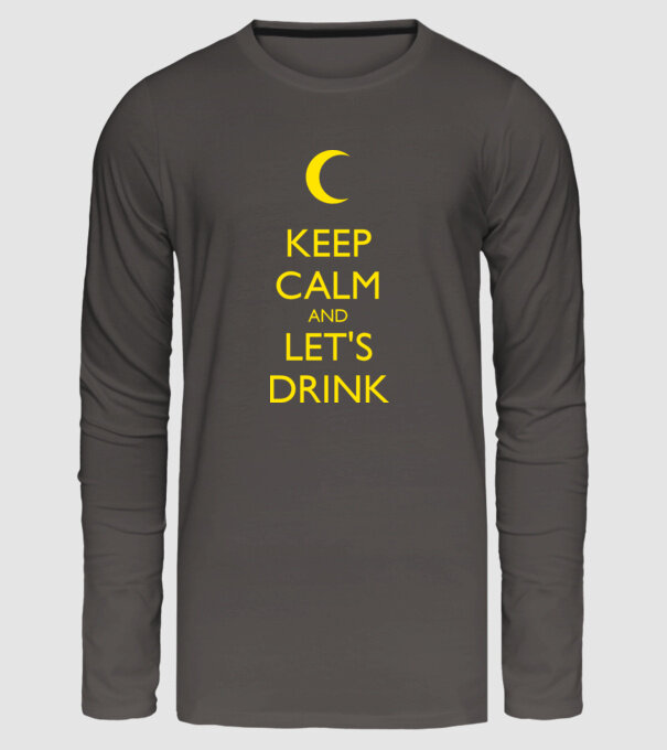 keep calm and lets drink model gri închis pe tricou