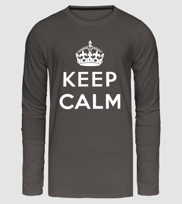 keep calm blank model gri închis pe tricou