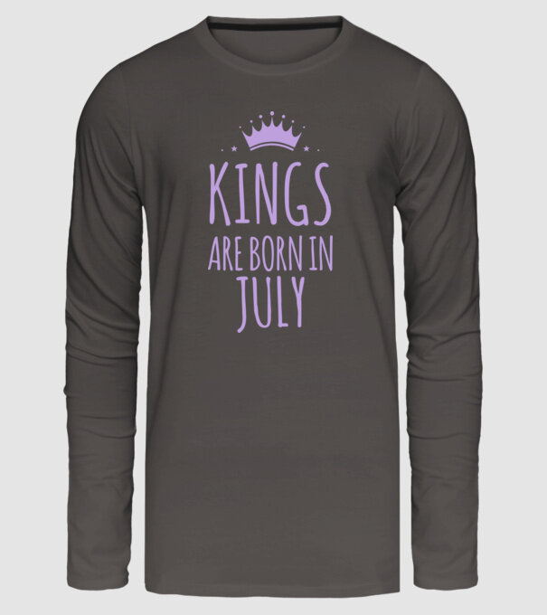 Kings are born in - July model gri închis pe tricou