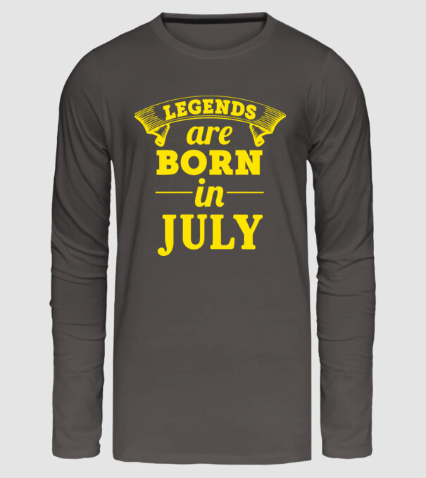 Legends are born in July model gri închis pe tricou