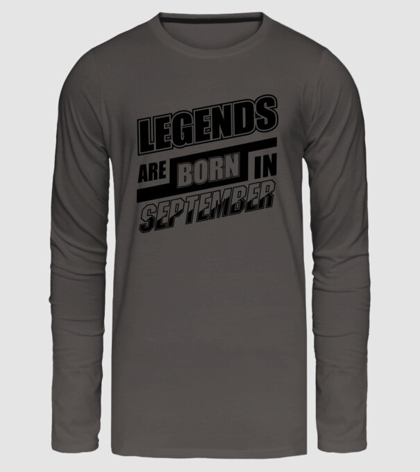 Legends are born in September model gri închis pe tricou
