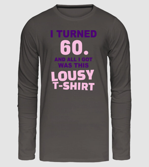 Lousy T-shirt 60 model gri închis pe tricou